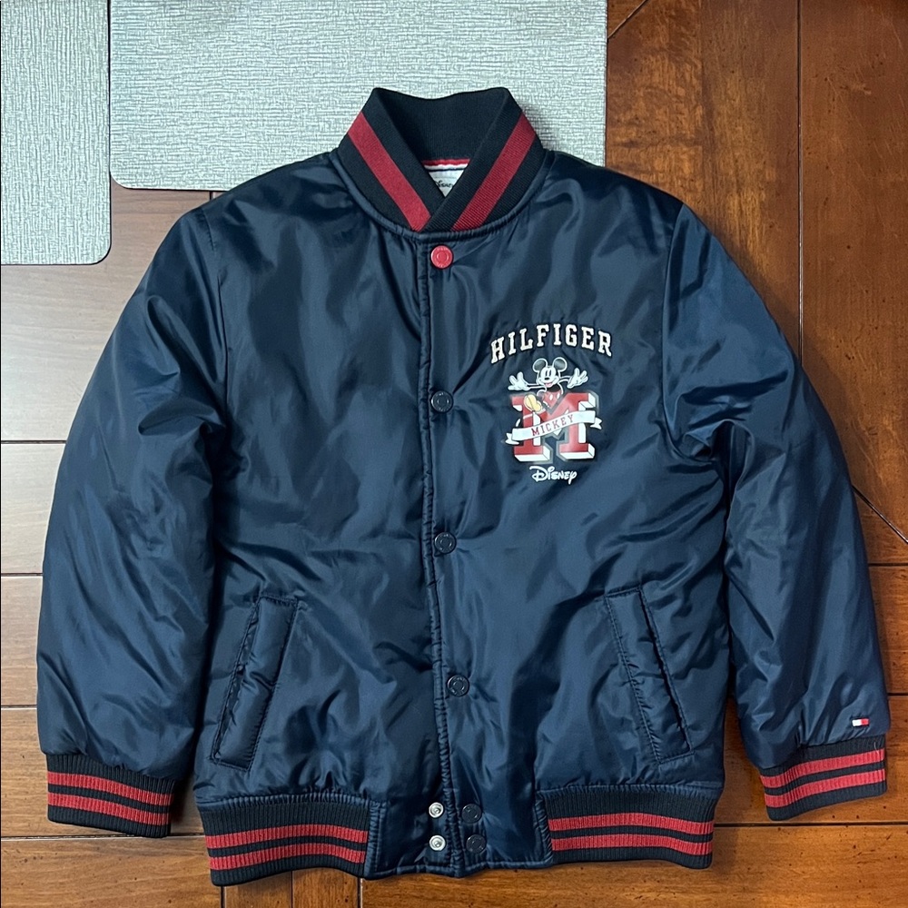 Tommy Hilfiger Kids Navy and Red Puffer Jacket